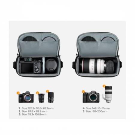 K&F Concept KF4427 Camera Sling Bag 5 l - torba fotograficzna typu sling - przykład użycia